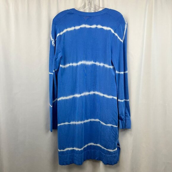 Chico’s Women’s Open Front Blue/White Cardigan Striped Size Small - Picture 6 of 7